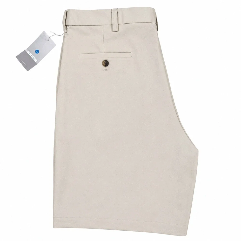 Haggar Cool 18 Shorts Mens 38 Khaki Performance Plain Front Moisture Wicking NWT